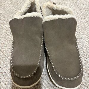 Cozy Brown Suede Slippers with Cream Lining